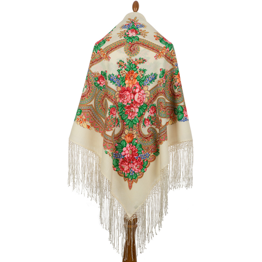 Shop Thick Woolen Fabric Shawls with Silk Fringe 148x148 cm Шаль «Лабзинский» online at Skazka.site | Eligible for fast shipping and free returns. Шаль «Лабзинский»