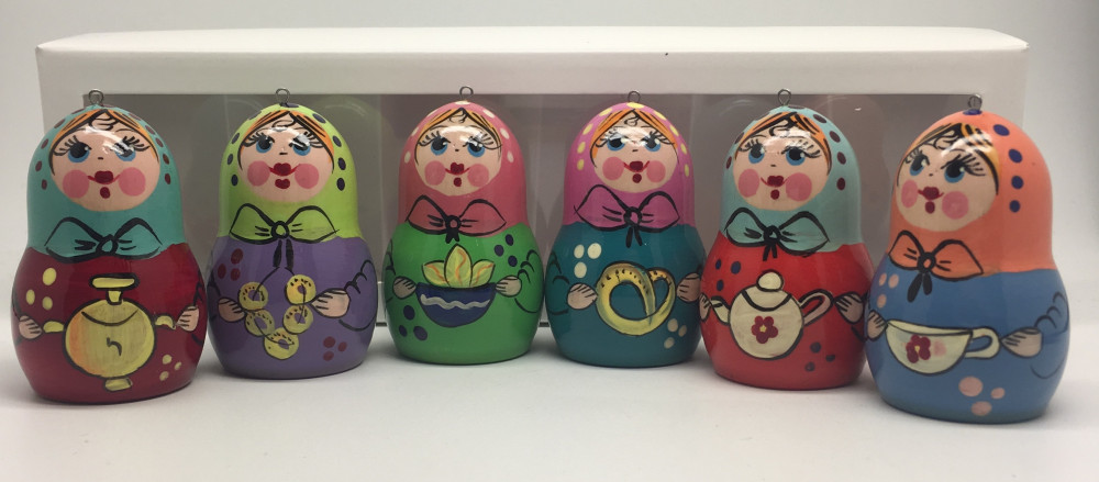 Matryoshka with Russian Traditions Christmas Ornaments
