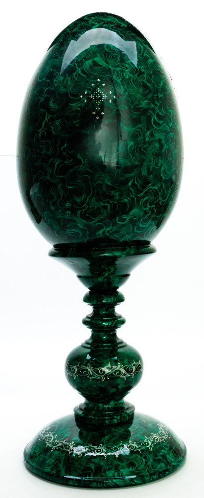 580 mm Saint Basil Cathedral hand painted on red colored wooden Egg with standby (by Tatiana Crafts)