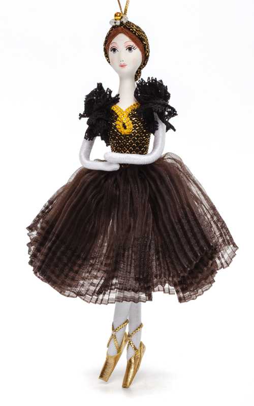160 mm Black Swan Ballerina Porcelain Doll (by Le Russe)