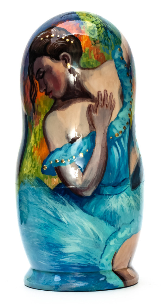  110 mm Russian Ballet hand painted on wooden Matryoshka doll 5 pcs (by A Studio)