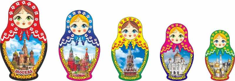 Набор магнитов-матрешка "Москва", 5 штук
