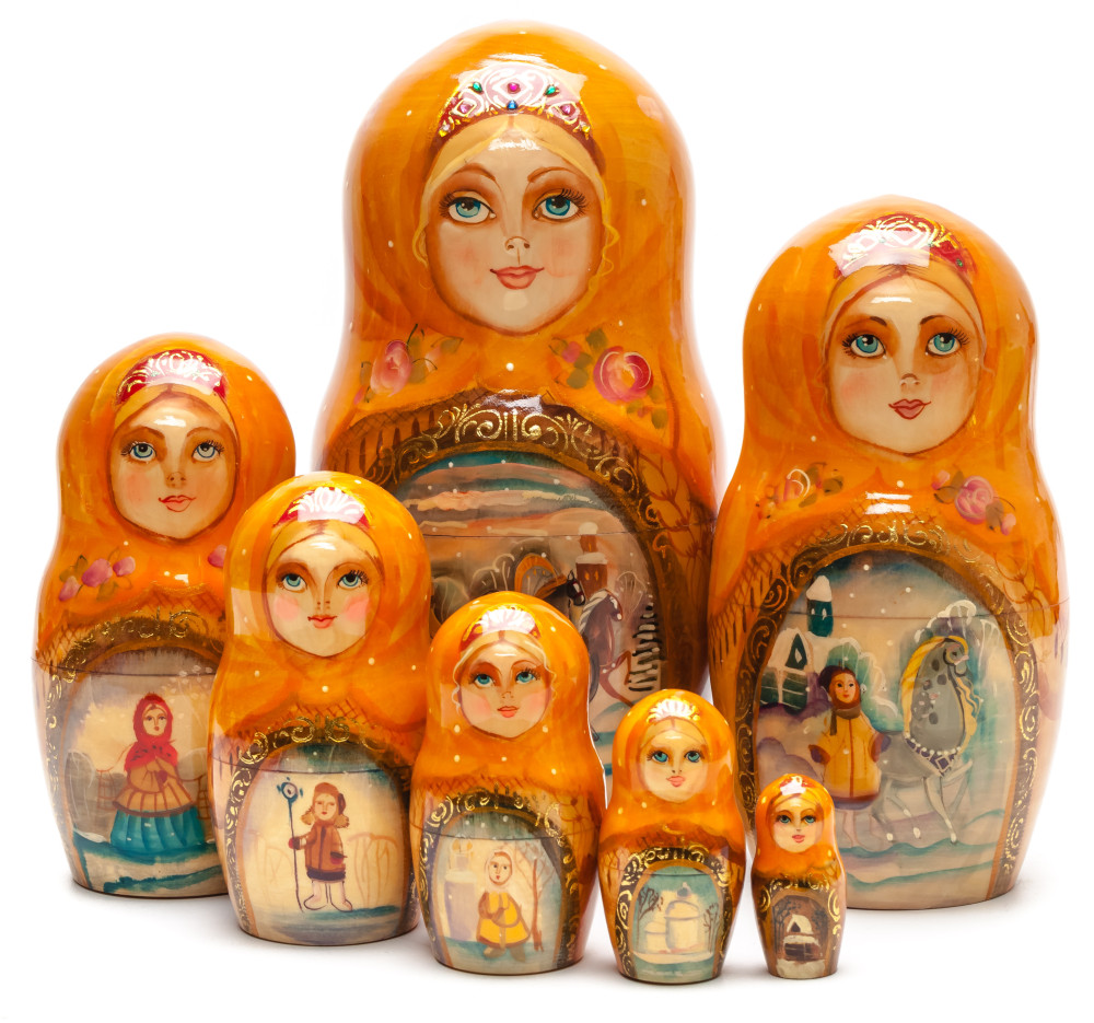 Shop Exclusive Nesting Dolls 230 mm Russian Troika hand painted wooden Matryoshka doll 7 pcs (by GOLDEN COCKEREL) online at Skazka.site | Eligible for fast shipping and free returns. 230 mm Russian Troika hand painted wooden Matryoshka doll 7 pcs (by GOLDEN COCKEREL)