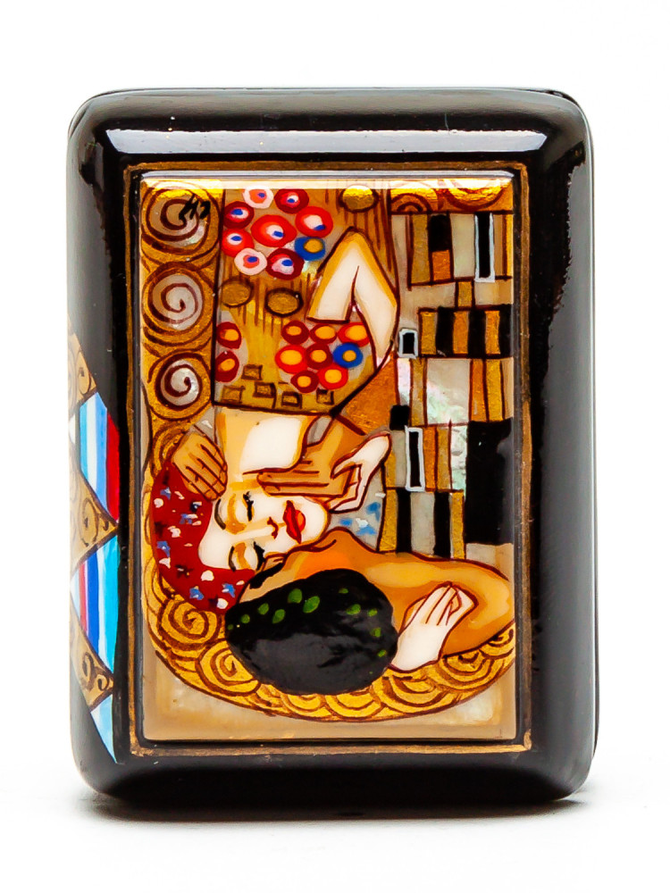 40x60mm The Kiss by Klimt Hand Painted Jewellery Box (by Tatiana Shkatulka Crafts)