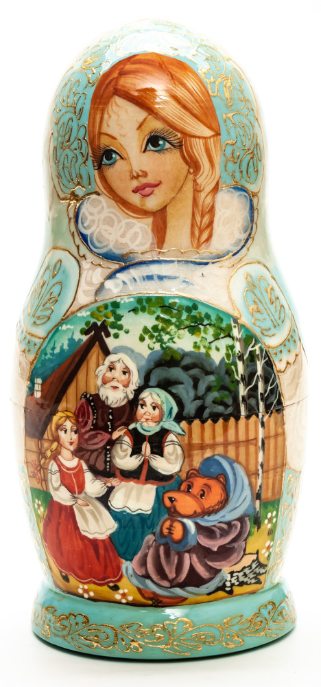 Shop Exclusive Nesting Dolls 180 mm Masha and the Bear handpainted Wooden Matryoshka Doll 5 pcs (by Sheherazade) online at Skazka.site | Eligible for fast shipping and free returns. 180 mm Masha and the Bear handpainted Wooden Matryoshka Doll 5 pcs (by Sheherazade)