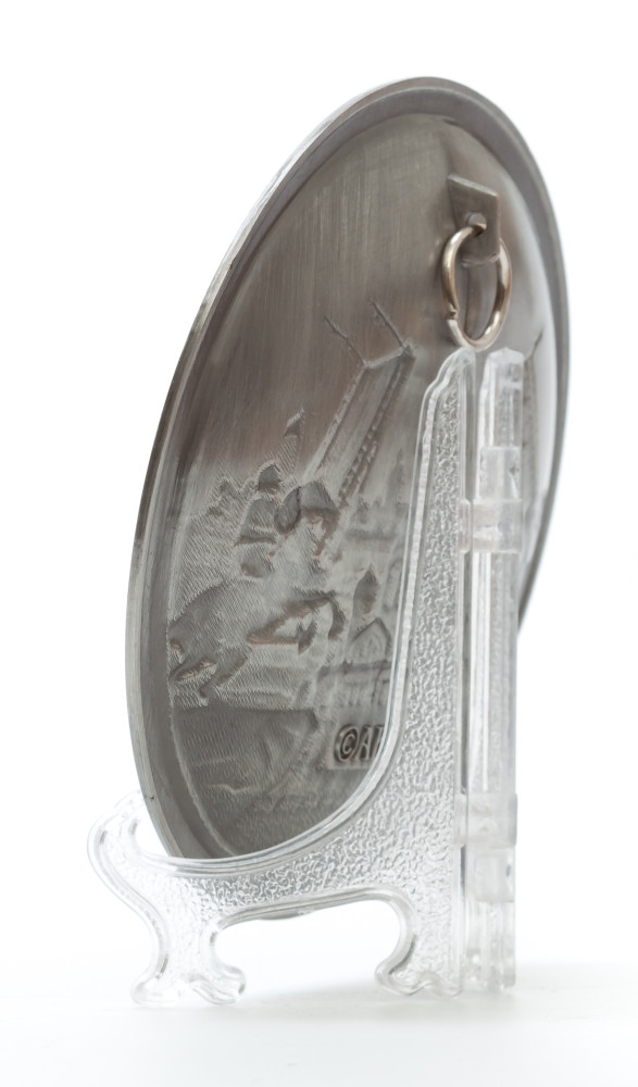 10cm Saint Petersburg relief metal plate on a stand