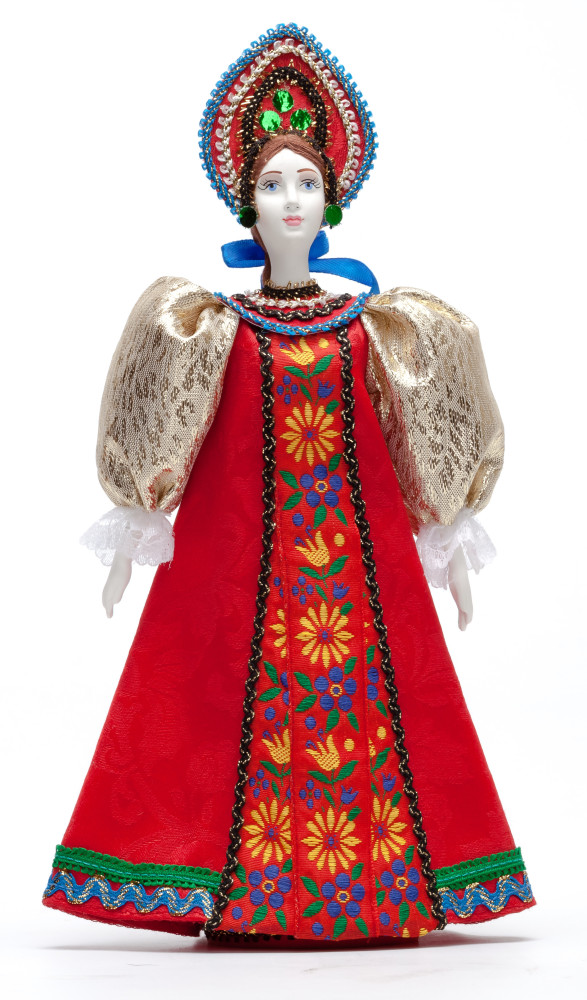 Russian Beauty hand made Porcelain Doll in Kokoshnik - 11 Inches (by Le Russe)