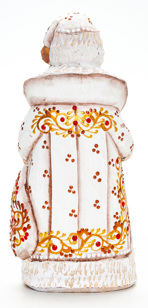 150 mm Santa Claus with a Bag handpainted Wooden Carved Statue (by Natalia Nikitina Workshop)