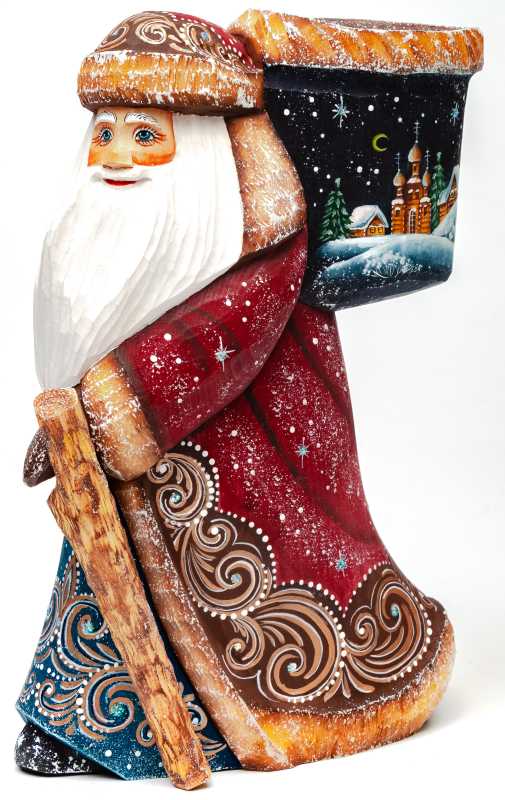 180 mm Running Santa Claus with Staff and Bag of Gifts (by Sergey Christmas Workshop)