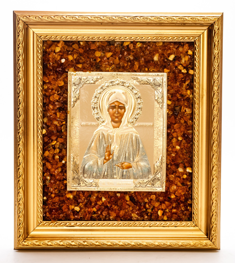 190x220mm Matrona Nikonova handpainted wooden Icon (by Galina Studio)