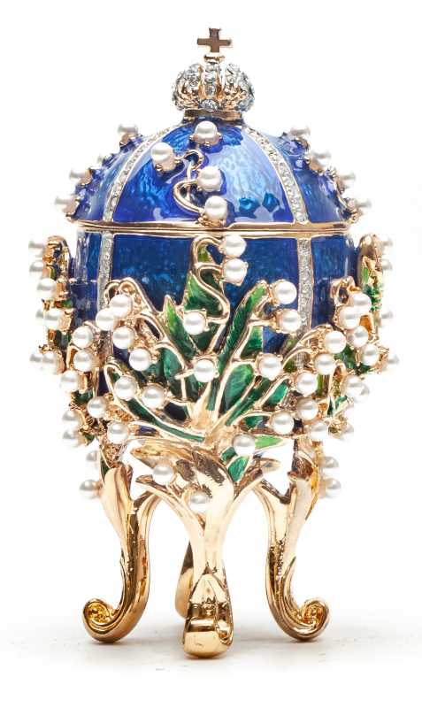 90 mm The Lilies of the Valley Dark Blue Easter Egg
