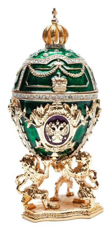130 mm Green Music Easter Egg with the Basket and Lions