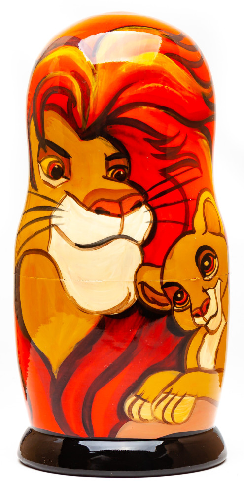 180mm Lion King Hand Painted Matryoshka Doll 5 pcs (by Konstantin Studio)