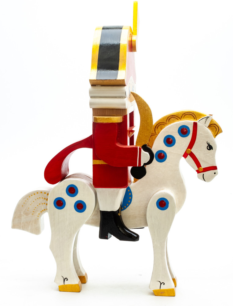 300 mm The Nutcraker Riding a Horse hand carved and painted wooden Figurine (by Andrey Crafts)