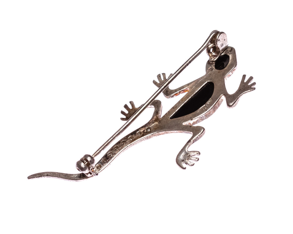 4 g Lizard Baltic Amber Brooch