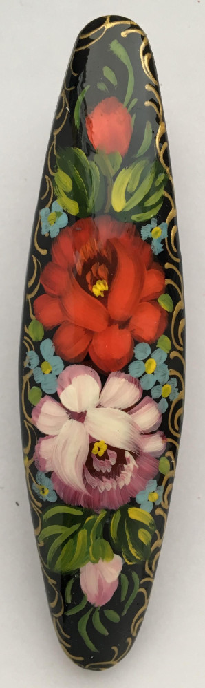 Lada Hair Clip Hand Painted Zhostovo Art