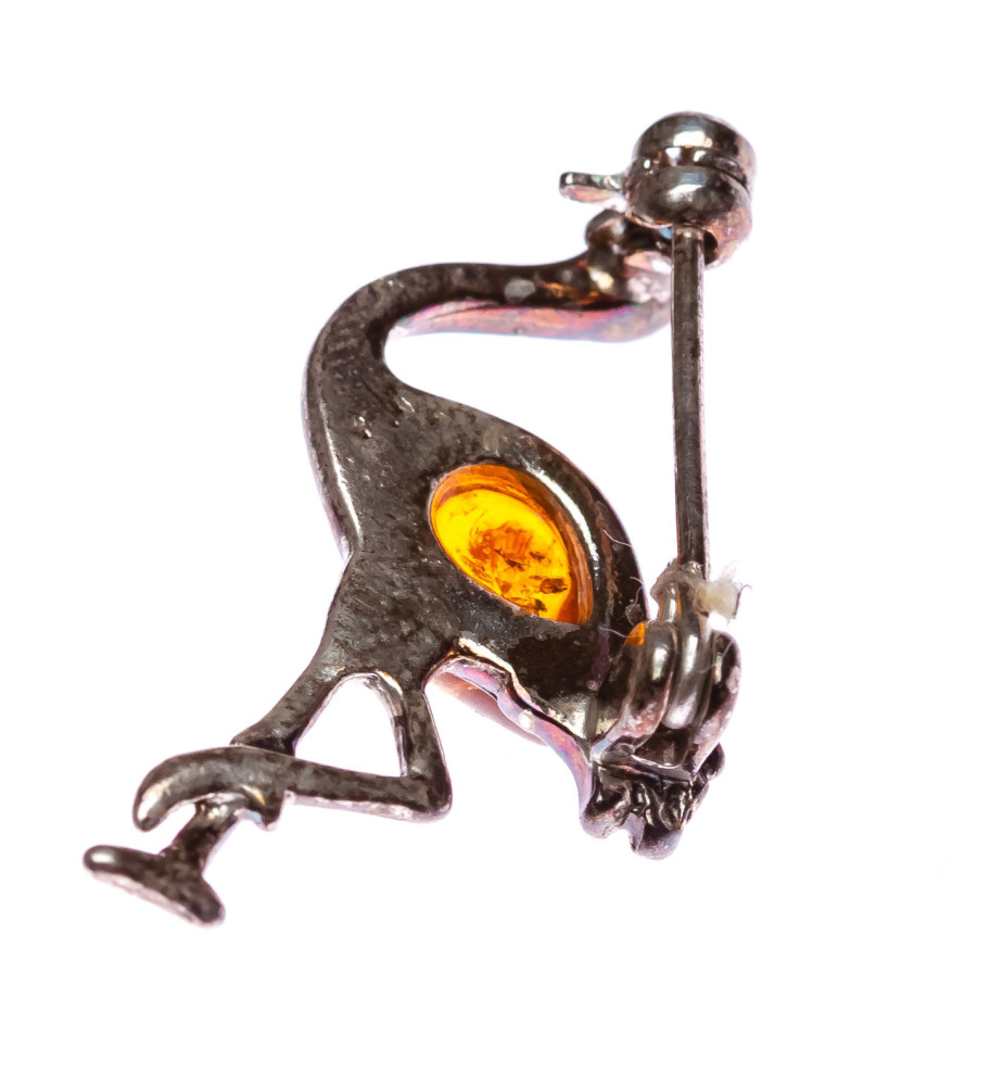 2 g Heron Baltic Amber Brooch
