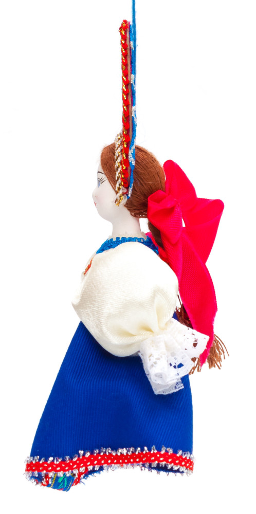 Porcelain Doll in a Russian Dress and Kokoshnik - 5.5 Inches (by Le Russe)
