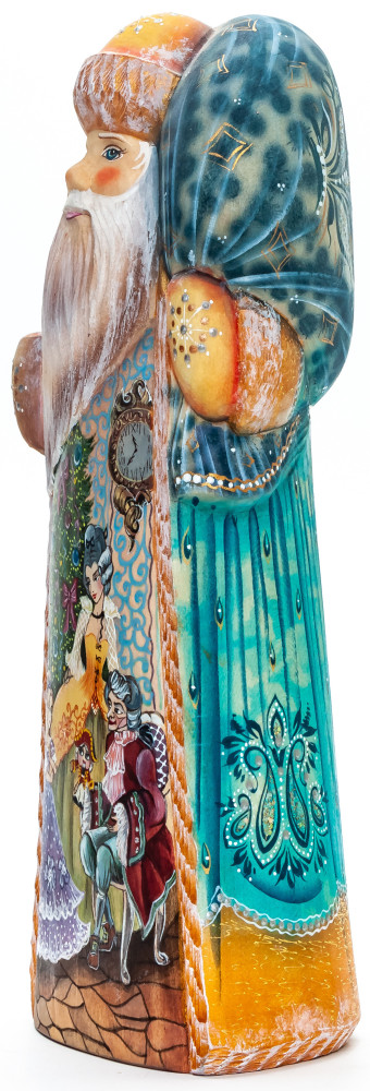 230 mm Marie and Nutcracker hand painted Wooden Carved Statue of Santa (by Igor Crafts)