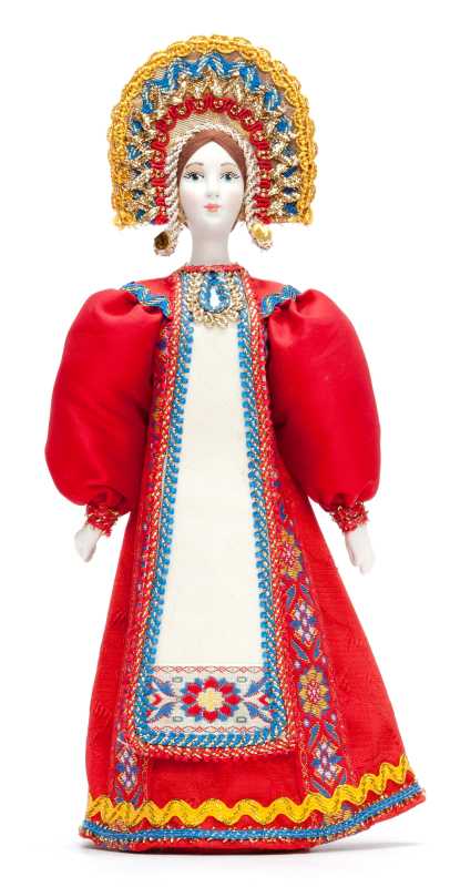 270 mm Russian Girl Doll in a Traditional Dress Porcelain Statue (by Le Russe)