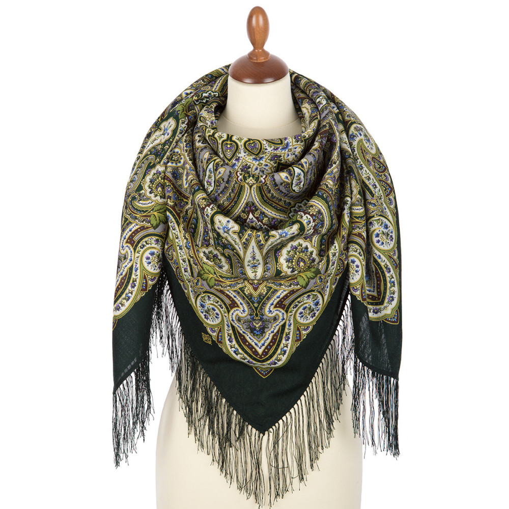 Shop Woolen Scarves with Silk Fringe 125x125 cm Платок «Золотая клетка» online at Skazka.site | Eligible for fast shipping and free returns. Платок «Золотая клетка»