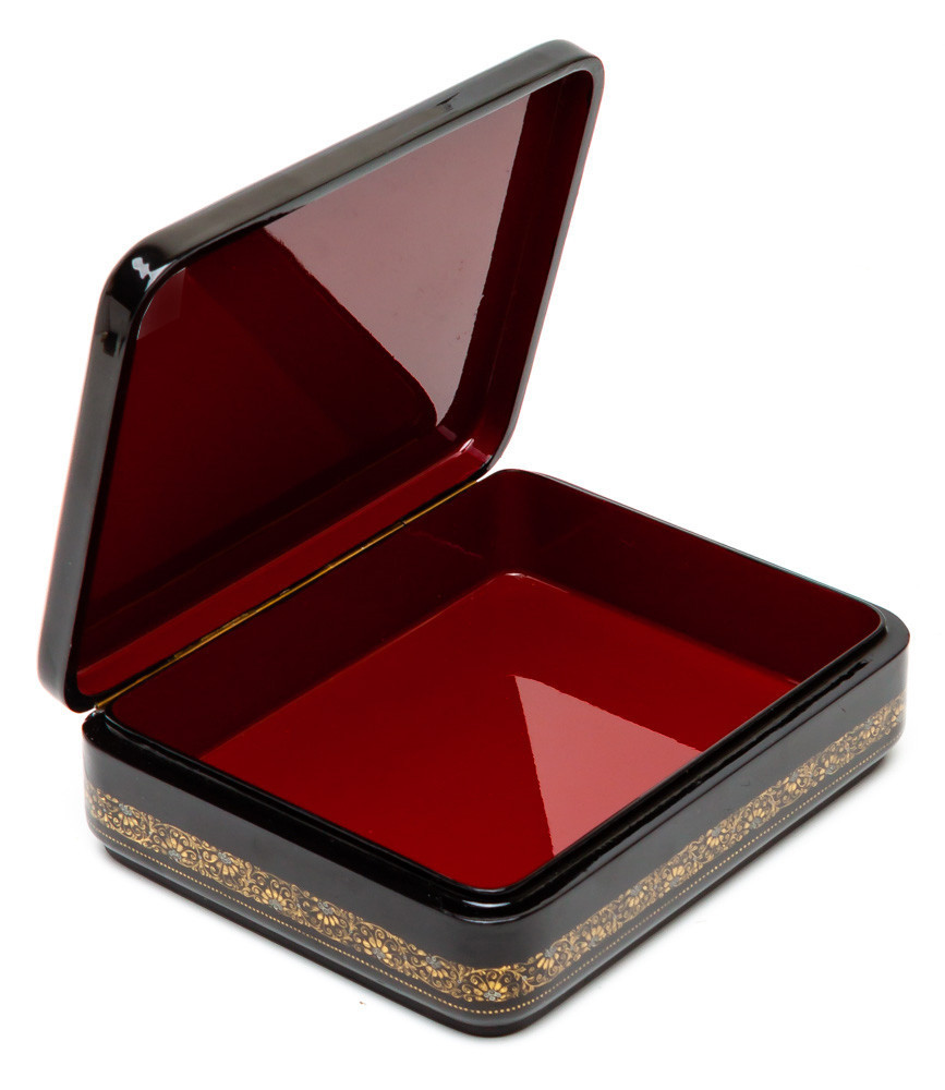 170x140mm Troika hand painted lacquered box from Palekh (by Pavel Studio)
