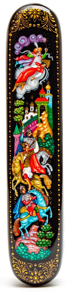 30x160mm Ruslan and Lyudmila Hand Painted Jewellery Box (by Sadko Workshop)