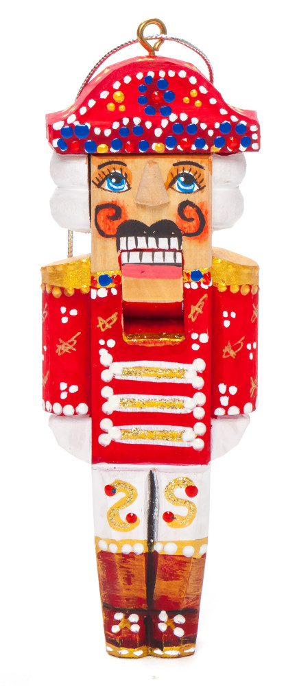120 mm The Nutcracker hand carved and painted wooden Christmas Tree Ornament (by Nikitina Crafts)