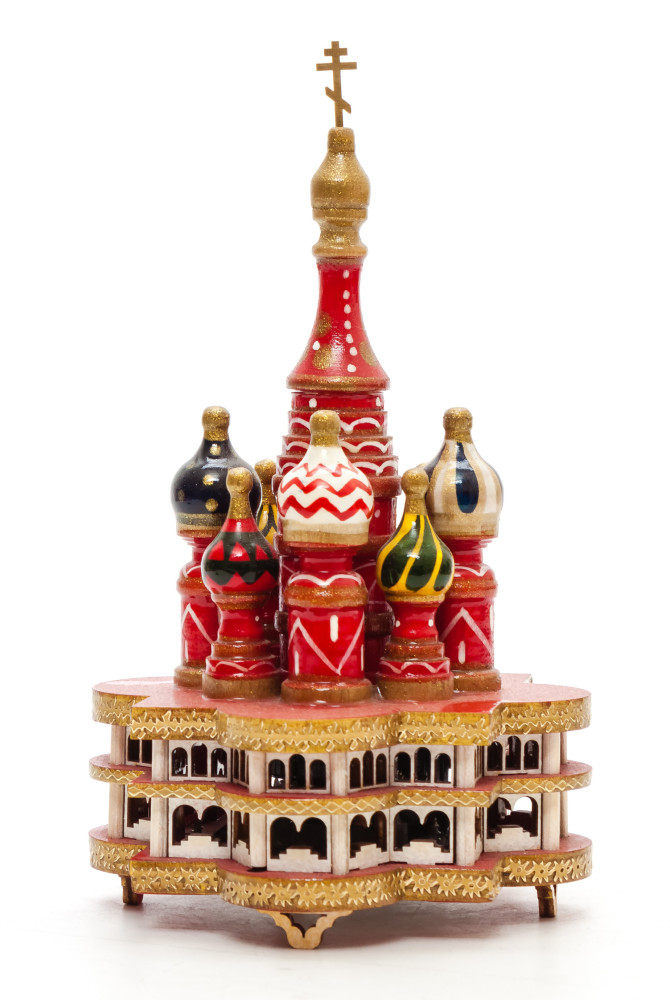 190 mm Saint Basil's Cathedral hand painted Wooden Music Box (by Nightingale Crafts)