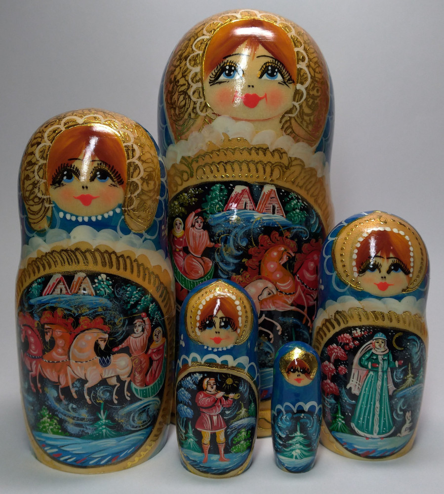 Shop Exclusive Nesting Dolls 180 mm Russian Fairytale handpainted Wooden Matryoshka Doll 5 pcs (by Valery Crafts) online at Skazka.site | Eligible for fast shipping and free returns. 180 mm Russian Fairytale handpainted Wooden Matryoshka Doll 5 pcs (by Valery Crafts)