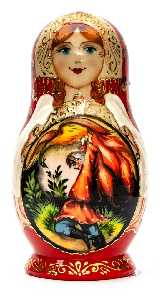 110mm Firebird hand painted Matryoshka doll 5pcs