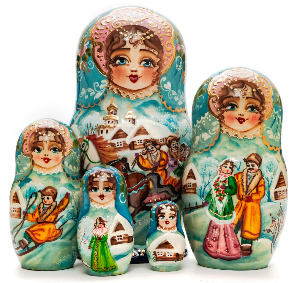 Shop Exclusive Nesting Dolls 160 mm Russian Troika hand painted on Wooden Matryoshka doll 5 pcs (by Valeria Crafts) online at Skazka.site | Eligible for fast shipping and free returns. 160 mm Russian Troika hand painted on Wooden Matryoshka doll 5 pcs (by Valeria Crafts)