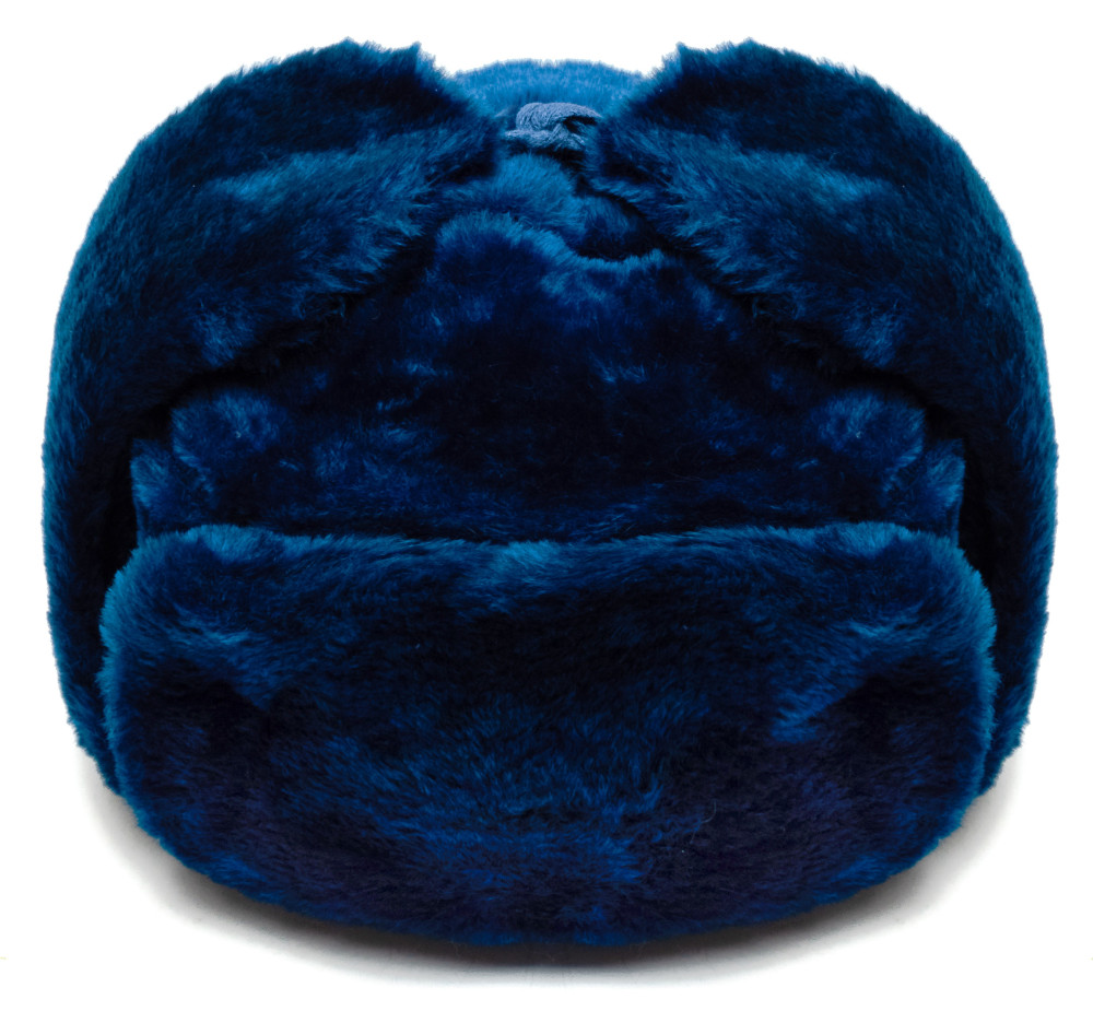 Russian Fur Ushanka Winter Hat (blue, any size)