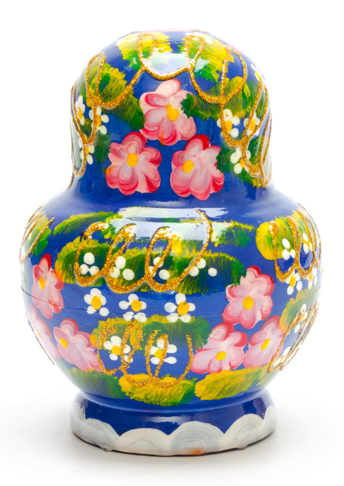 130 mm Strawberries 3D hand painted on wooden Matryoshka 10 pcs (by Sergey Strawberry)