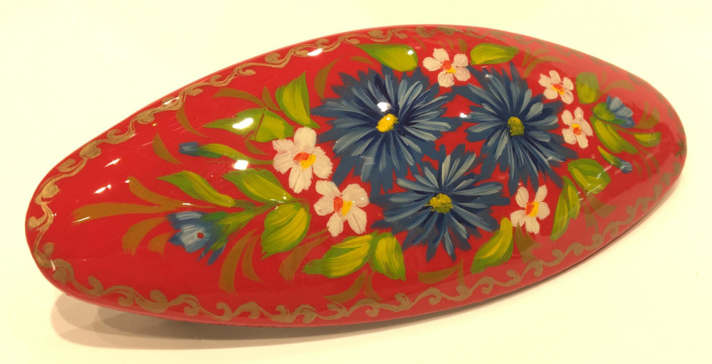 Lada Hair Clip Hand Painted Zhostovo Art