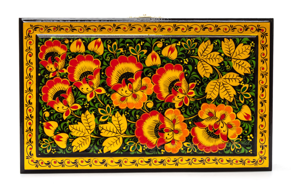 230x140 mm Khokhloma Painting Jewellery Wooden Box