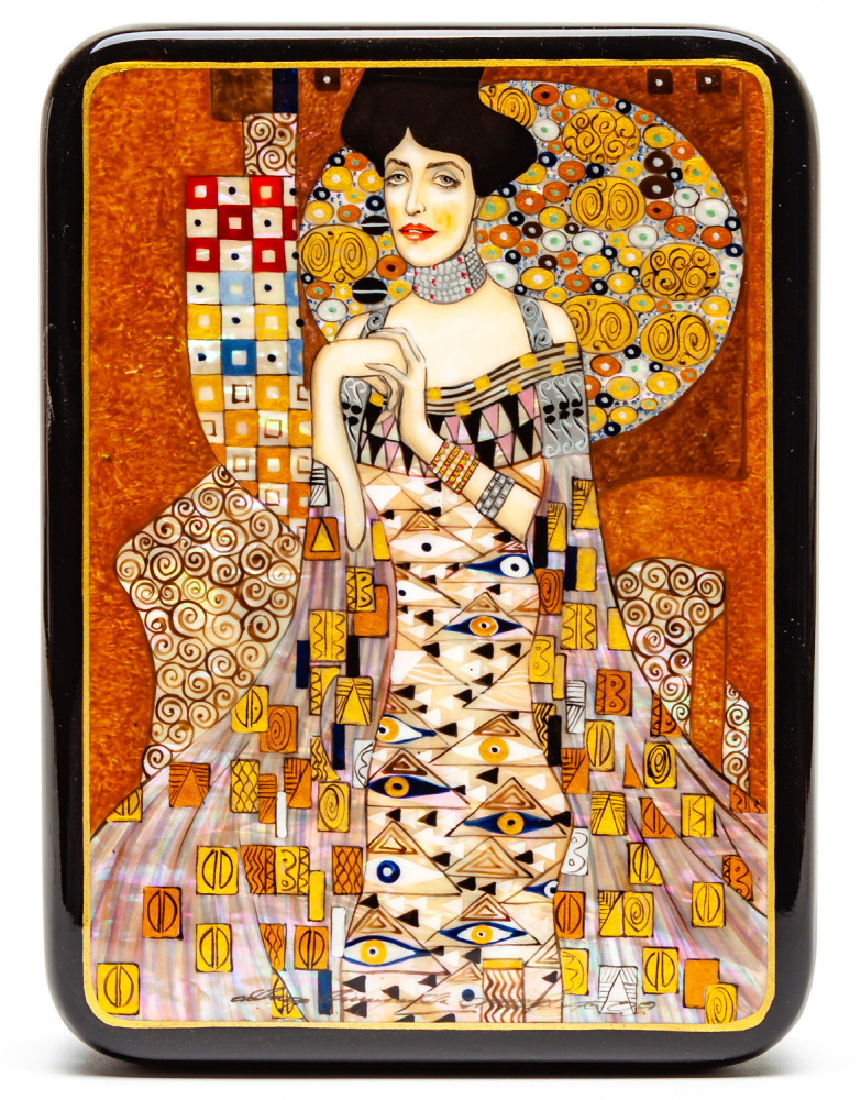 110x150mm Portrait of Adele Bloch-Bauer I Hand Painted Jewellery Box (by Tatiana Shkatulka Crafts)