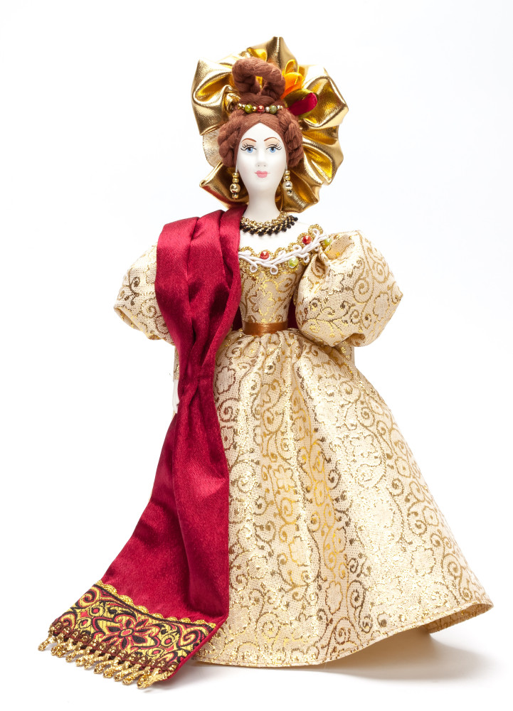 Russian Girl hand made Porcelain Doll in a 19th century Dress - 11 Inches (by Le Russe)