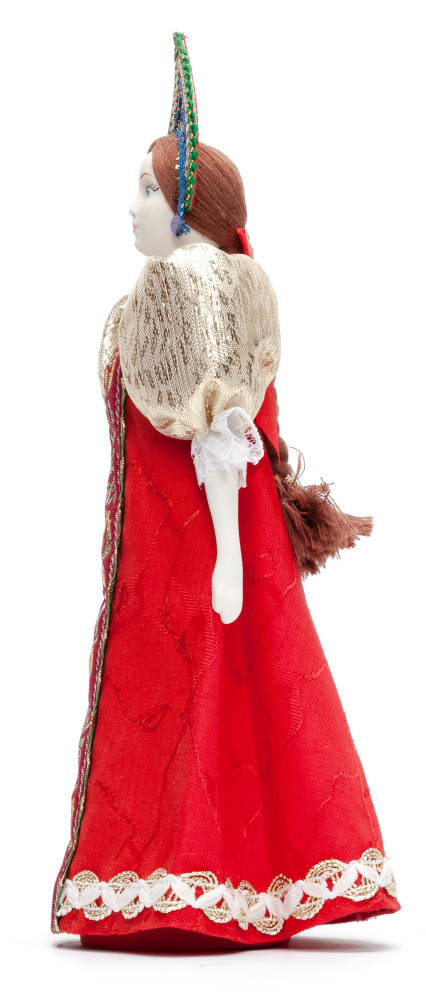 Porcelain Doll in a Russian Dress and Kokoshnik - 11 Inches (by Le Russe)