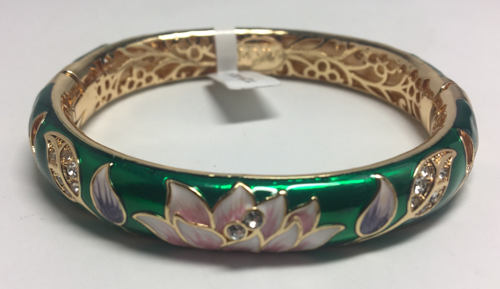 Lotus Green Bracelet with Enamel (by AKM Gifts)