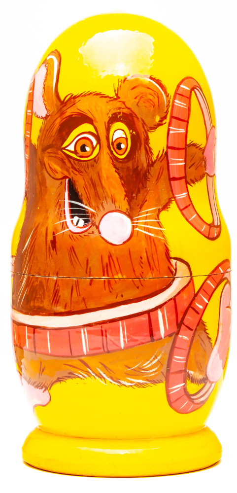 180mm Ratatouille Hand Painted Matryoshka Doll 5 pcs (by Konstantin Studio)