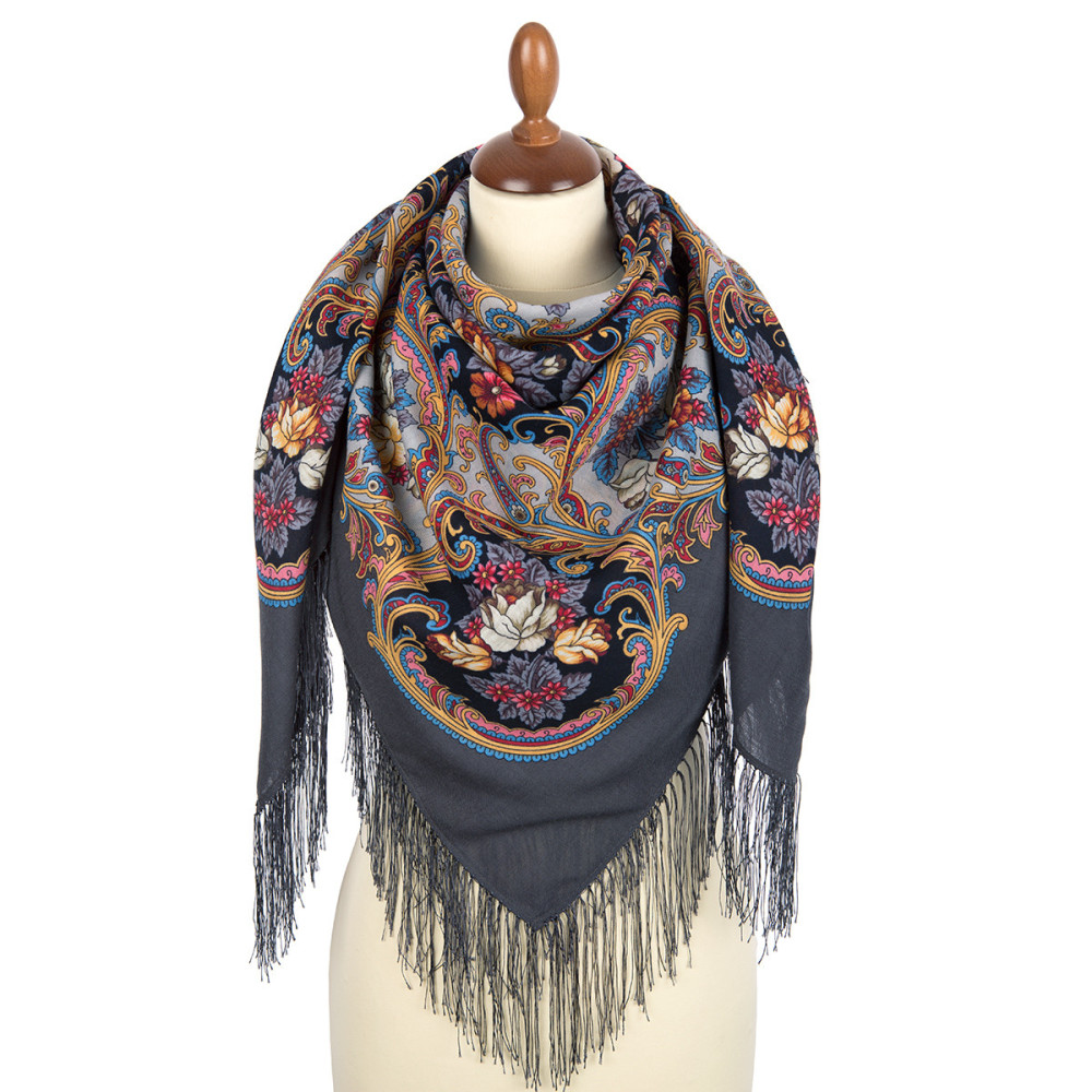 Shop Woolen Scarves with Silk Fringe 125x125 cm Платок «Песнь уходящего лета» online at Skazka.site | Eligible for fast shipping and free returns. Платок «Песнь уходящего лета»