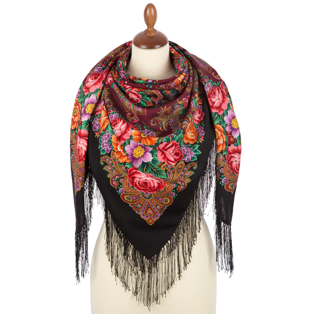 Shop Woolen Scarves with Silk Fringe 125x125 cm Платок «Любушка-голубушка» online at Skazka.site | Eligible for fast shipping and free returns. Платок «Любушка-голубушка»