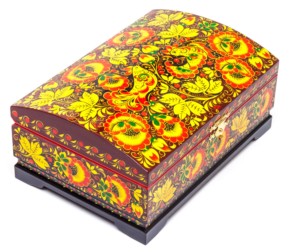 180x120 mm Khokhloma Painting Jewellery Wooden Box