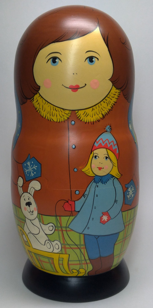 Shop Exclusive Nesting Dolls 230 mm Mother with Daughter hand painted Traditional Russian Wooden Matryoshka doll 7 pcs (by Igor Malyutin) online at Skazka.site | Eligible for fast shipping and free returns. 230 mm Mother with Daughter hand painted Traditional Russian Wooden Matryoshka doll 7 pcs (by Igor Malyutin)