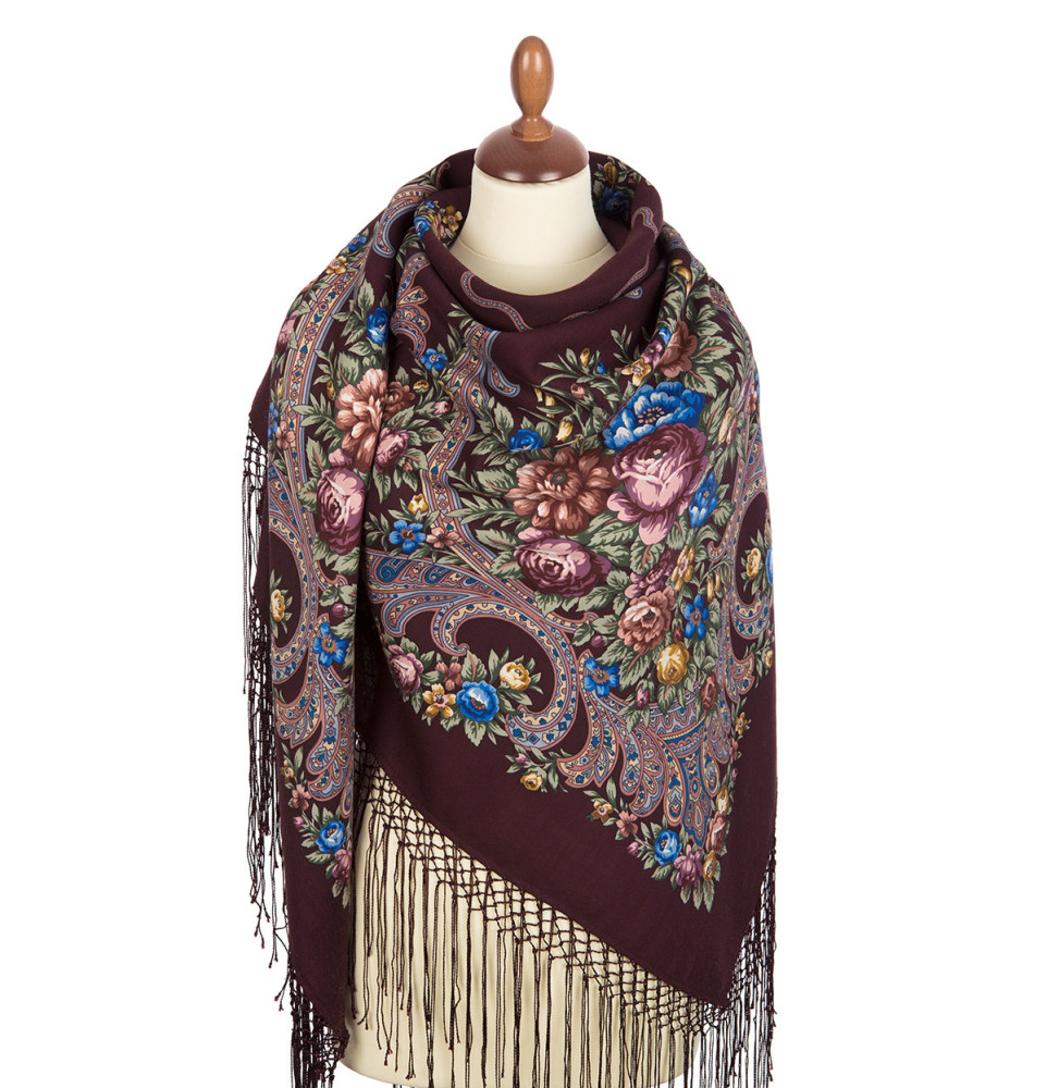Shop Thick Woolen Fabric Shawls with Silk Fringe 148x148 cm Шаль «Русские сезоны» online at Skazka.site | Eligible for fast shipping and free returns. Шаль «Русские сезоны»
