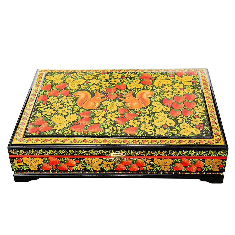 Khokhloma Painting Jewellery Wooden Box 330x240 mm