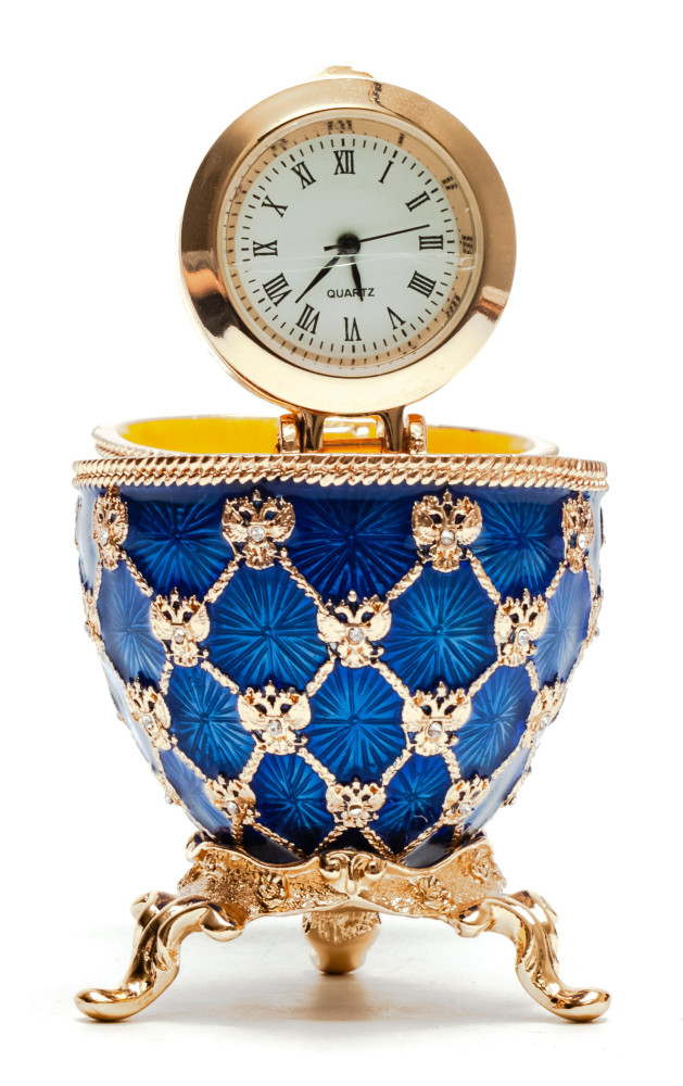80 mm Clock and Dark Blue Imperial Coronation Music Easter Egg