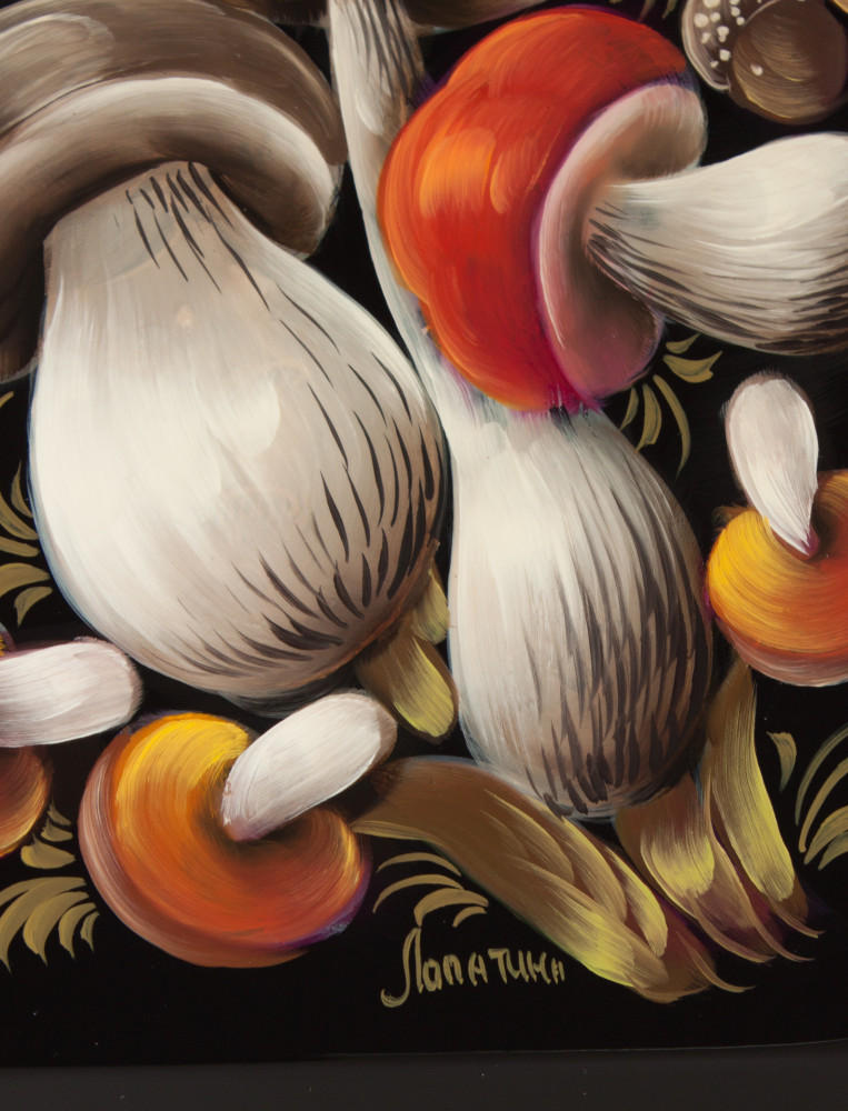 255x330 mm Zhostovo Patterns hand painted and lacquered by Lopatina Metal Forged Tray (by Lada Crafts)