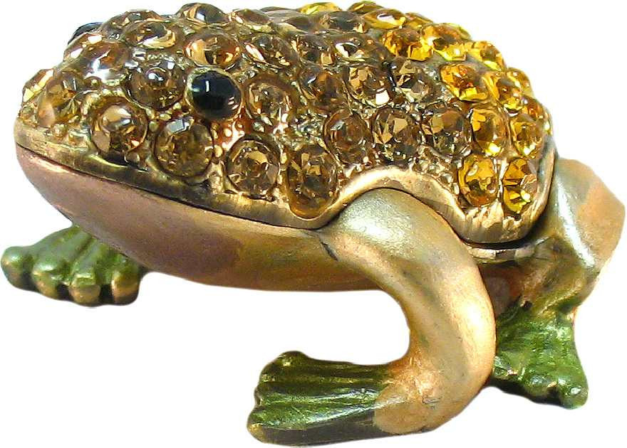 Шкатулка "Лягушка" со стразами, цвет коричневый